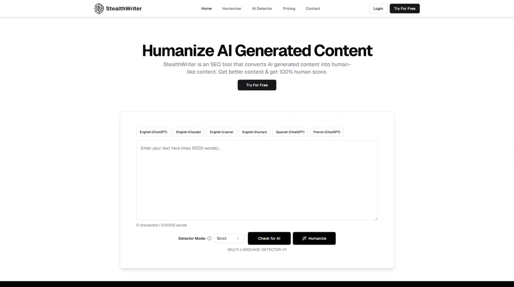 StealthWriter Program dashboard