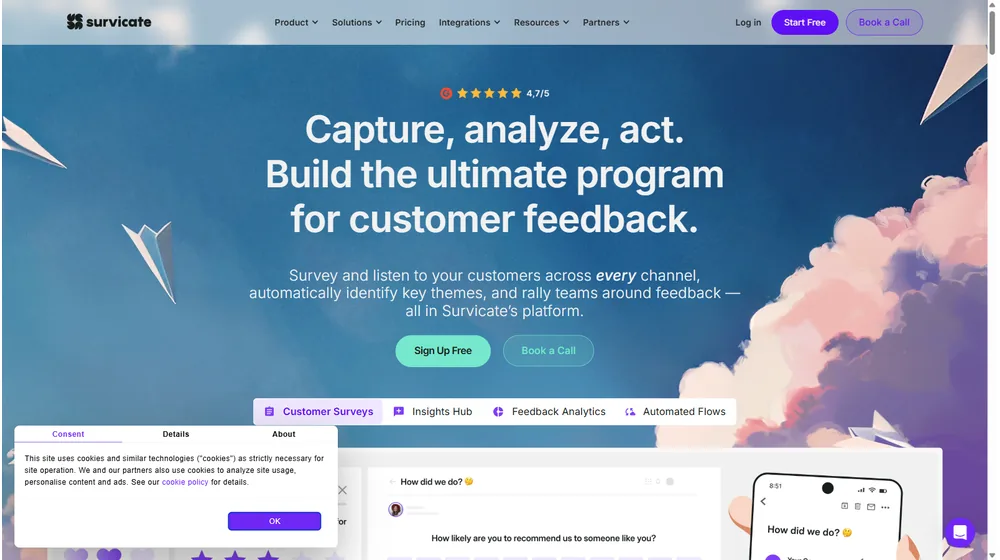 Survicate dashboard