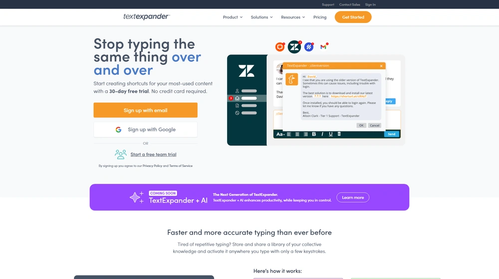TextExpander dashboard