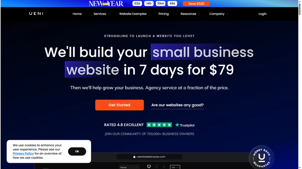 UENI.com dashboard