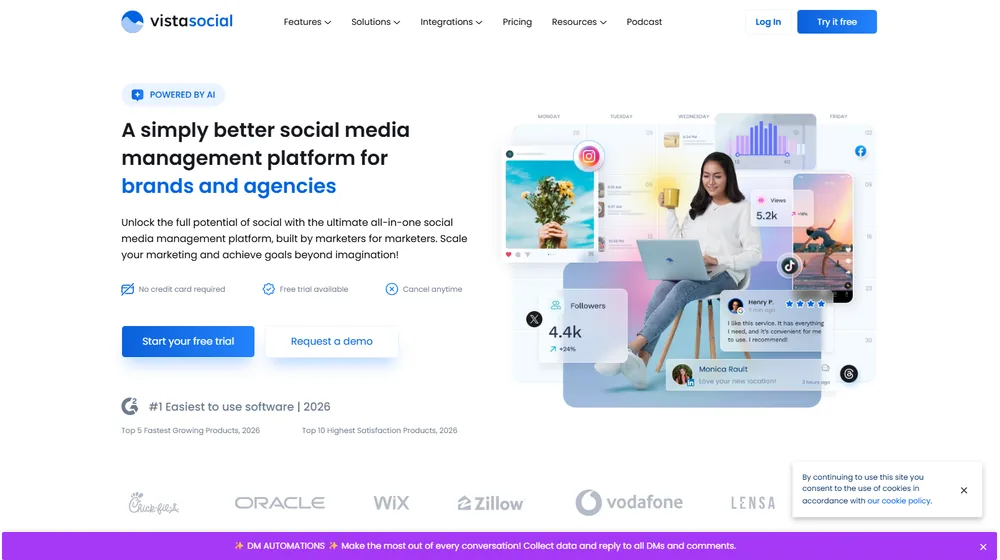 Vista Social dashboard