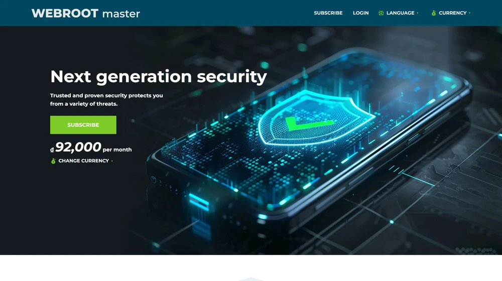 WEBROOT master dashboard